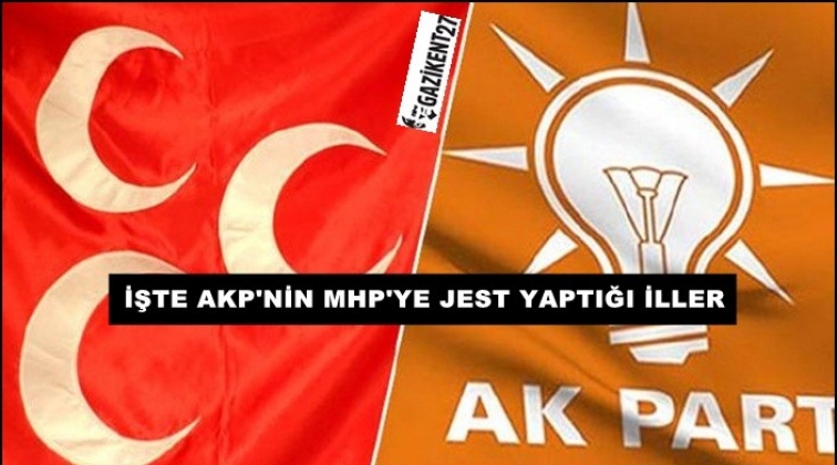 İşte AKP&rsquo;nin MHP&rsquo;ye &lsquo;jest&rsquo; yaptığı iller
