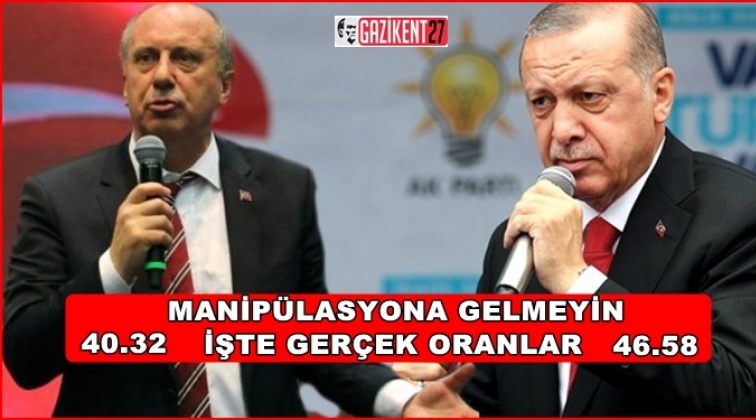 İşte Erdoğan ve İnce'nin ger&ccedil;ek oyları