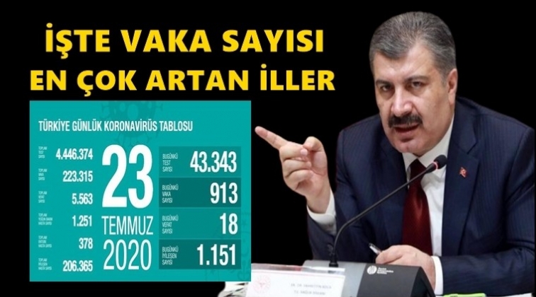İşte, vaka sayısı en &ccedil;ok artan iller...