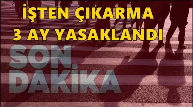 İşten &ccedil;ıkarma &uuml;&ccedil; ay s&uuml;reyle yasaklandı