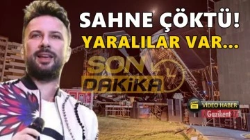 İzmir'de Tarkan konseri i&ccedil;in kurulan sahne &ccedil;&ouml;kt&uuml;!