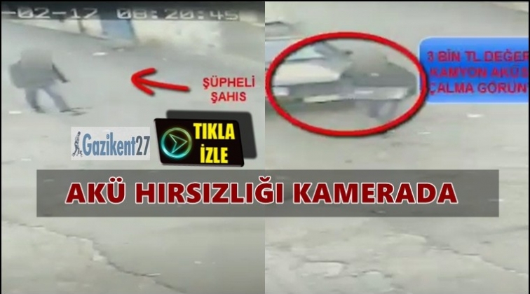 Kamyon ak&uuml;s&uuml; &ccedil;alma anı g&uuml;venlik kamerasında