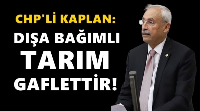 Kaplan: Dışa bağımlı tarım gaflettir!