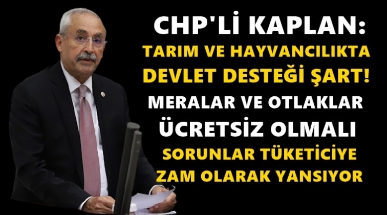 Kaplan: Mera ve otlaklar &uuml;cretsiz olmalı...