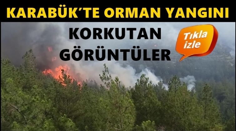 Karab&uuml;k'te orman yangını, korkutan g&ouml;r&uuml;nt&uuml;ler...