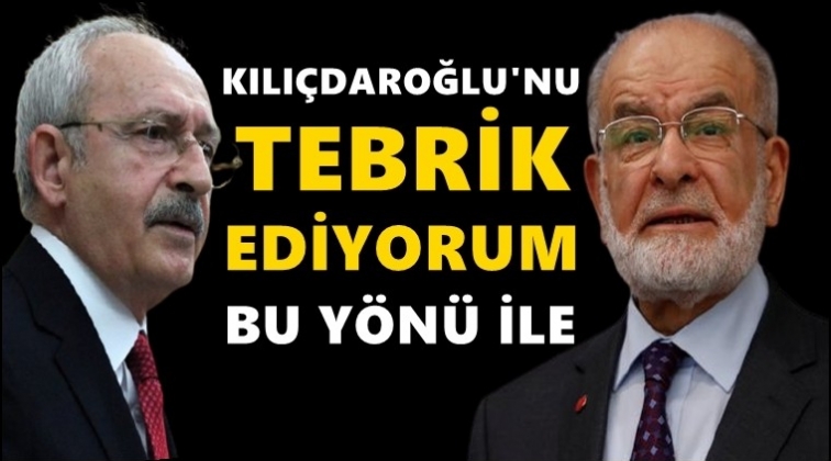 Karamollaoğlu: Kılı&ccedil;daroğlu'nu tebrik ediyorum...
