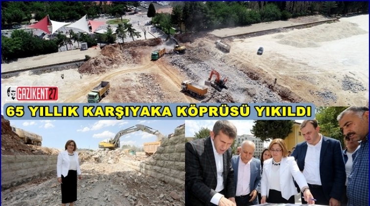 Karşıyaka k&ouml;pr&uuml;s&uuml; yıkıldı