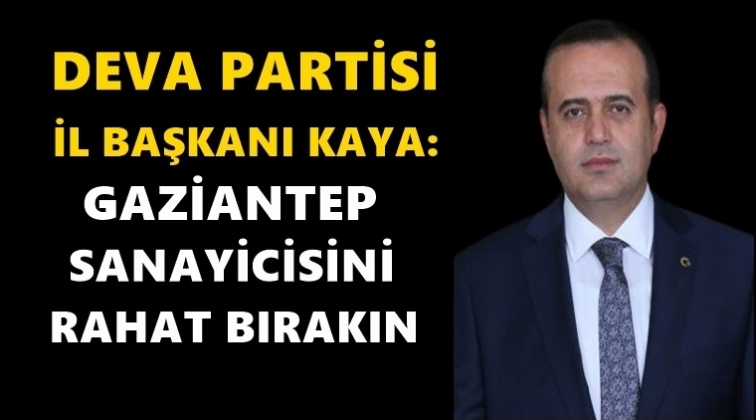 Kaya: Gaziantep sanayicisini rahat bırakın