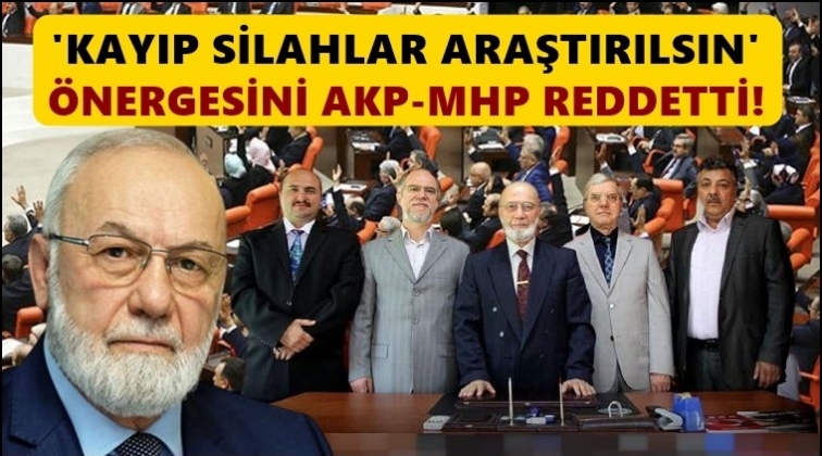 Kayıp silahlar &ouml;nergesine, AKP ve MHP'den ret!