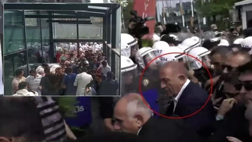 Kayyum Gürsel Tekin polis koruması ve biber gazıyla binaya girdi!