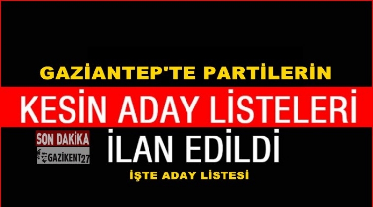 Kesin aday listeleri ilan edildi