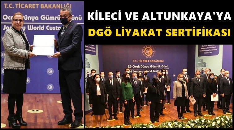 Kileci ve Altunkaya&rsquo;ya liyakat sertifikası