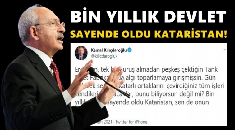 Kılı&ccedil;daroğlu: Bin yıllık devlet sayende oldu Kataristan