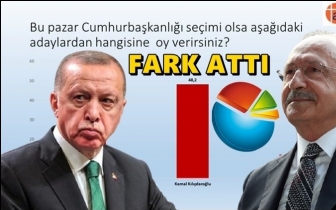 Kılı&ccedil;daroğlu Erdoğan'a 9 puan fark attı...
