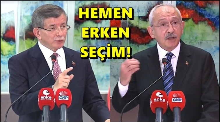 Kılı&ccedil;daroğlu ve Davutoğlu'ndan erken se&ccedil;im &ccedil;ağrısı...