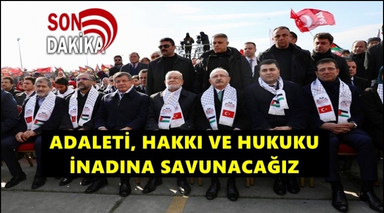 Kılı&ccedil;daroğlu ve İmamoğlu Kud&uuml;s Mitingi'nde