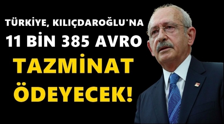 Kılı&ccedil;daroğlu'na 11 bin 385 avro&nbsp;tazminat...