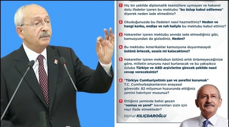 Kılı&ccedil;daroğlu'ndan Trump'ın mektubuyla ilgili 7 soru