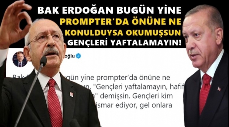 Kılı&ccedil;daroğlu'ndan Erdoğan'a: Prompterdan hikaye okuma...