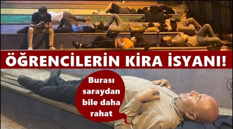 Kiralara isyan eden &ouml;ğrenciler parkta yattı!