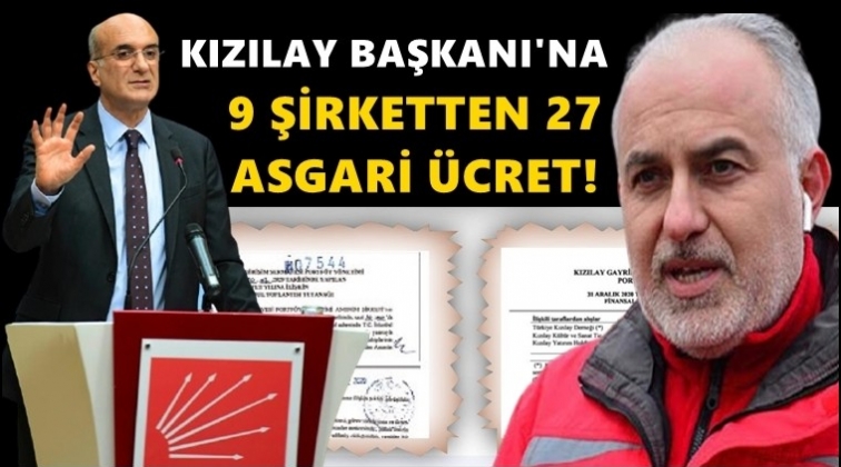 Kızılay Başkanı 9 şirketten 27 asgari &uuml;cret alıyor!