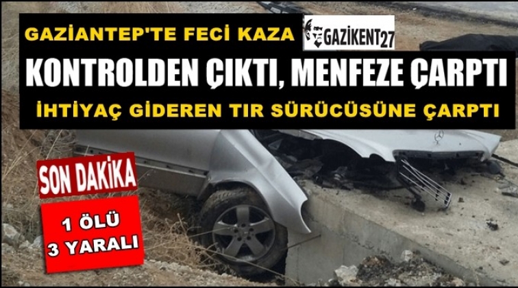 Kontrolden &ccedil;ıkan otomobil araziye u&ccedil;tu: 1 &ouml;l&uuml; 3 yaralı