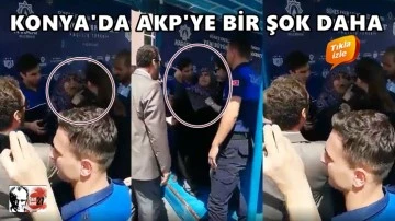 Konya'da AKP'yi protesto eden kadın böyle uzaklaştırıldı!