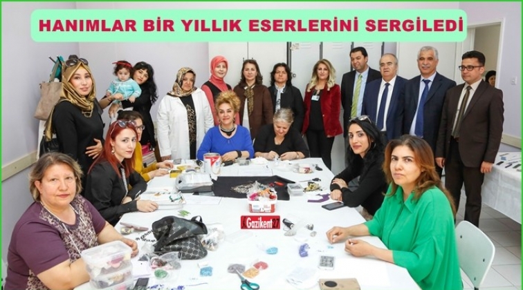 Kursiyerler, el emeği g&ouml;z nuru eserlerini sergilediler