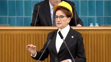 Kürsüye baretle çıkan Akşener'den 'Bartın' talimatı...