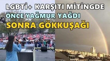 LGBTİ karşıtı eylemde g&ouml;kkuşağı &ccedil;ıkması g&uuml;ndem oldu!