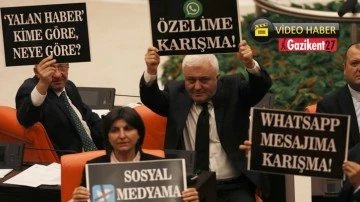 Meclis'te 'Sans&uuml;r' protestosu, 29. madde g&ouml;r&uuml;ş&uuml;lemedi...