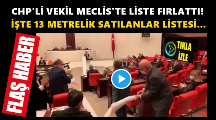 Meclis'te 13 metrelik satılanlar listesi...