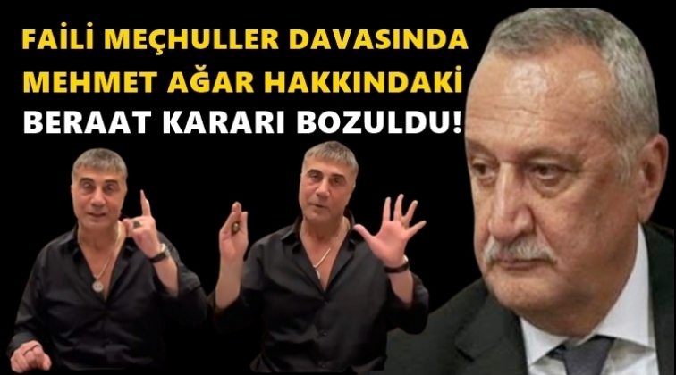 Mehmet Ağar hakkındaki beraat kararı bozuldu!