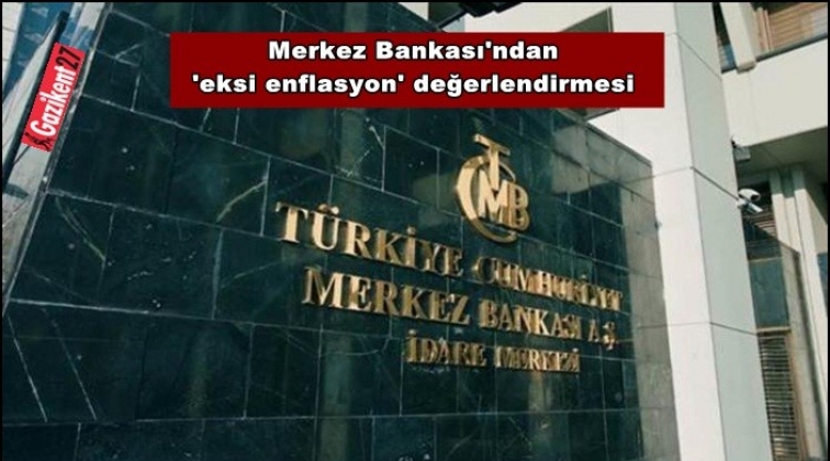 Merkez Bankası'ndan 'eksi enflasyon' değerlendirmesi