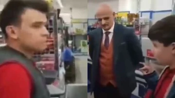 MHP'li baba &ccedil;ocuklarını BİM'e g&ouml;t&uuml;r&uuml;p slogan attırdı!