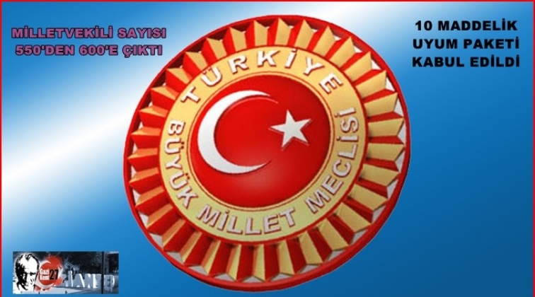 Milletvekili sayısı 550'den 600'e &ccedil;ıkarıldı