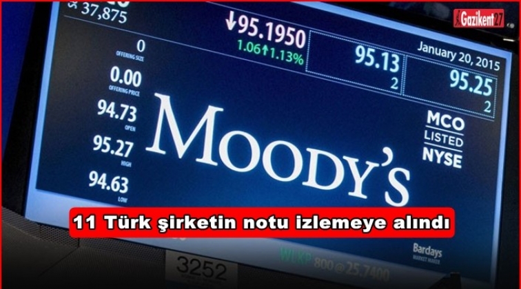 Moody’s 11 Türk şirketin notunu izlemeye aldı