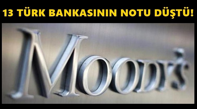 Moody's 13 T&uuml;rk bankasının notunu d&uuml;ş&uuml;rd&uuml;