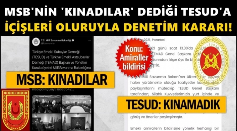 MSB&rsquo;yi yalanlayan TESUD&rsquo;a denetleme!