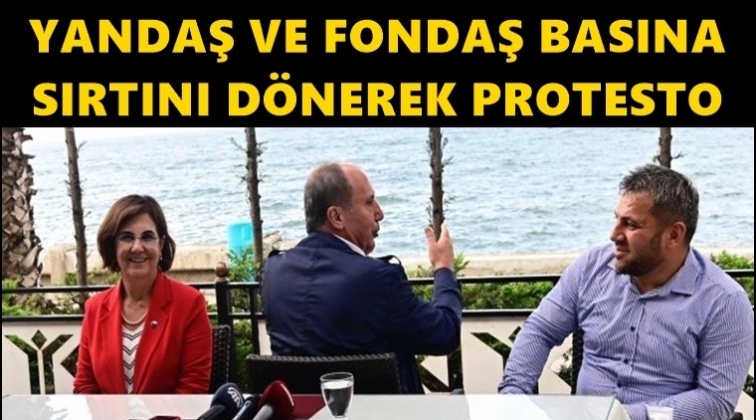Muharrem İnce sırtını d&ouml;nerek basın a&ccedil;ıklaması yaptı!