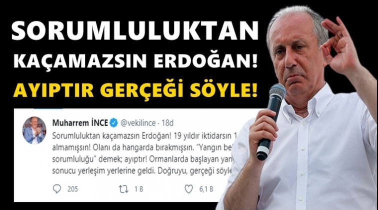 Muharrem İnce'den&nbsp;Erdoğan'a &ccedil;ok sert yanıt!