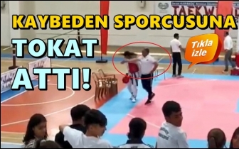 M&uuml;sabakayı kaybeden sporcusuna tokat attı!