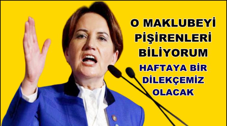 Akşener: O maklubeyi pişirenleri biliyorum