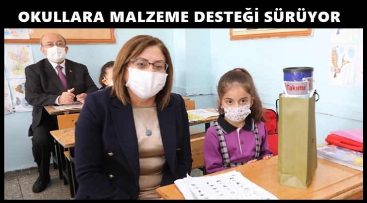 Okullara malzeme desteği s&uuml;r&uuml;yor...