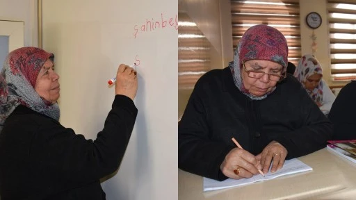 Okuma yazma &ouml;ğrenme hayaline 58 yıl sonra kavuştu