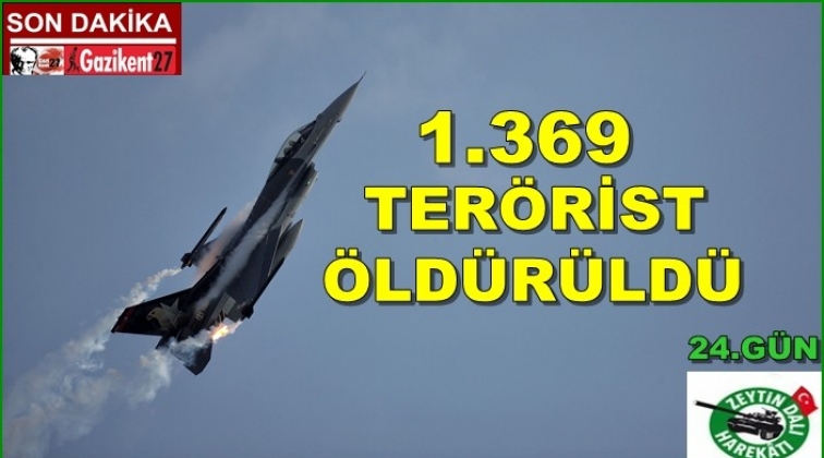 Öldürülen terörist sayısı 1369'a yükseldi