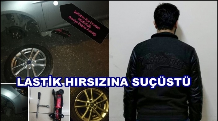 Otomobil lastiği hırsızları su&ccedil;&uuml;st&uuml; yakalandı!