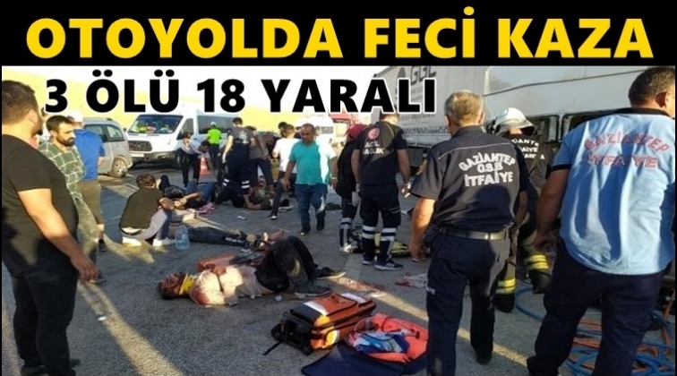 Otoyolda can pazarı: 3 &ouml;l&uuml; 18 yaralı...