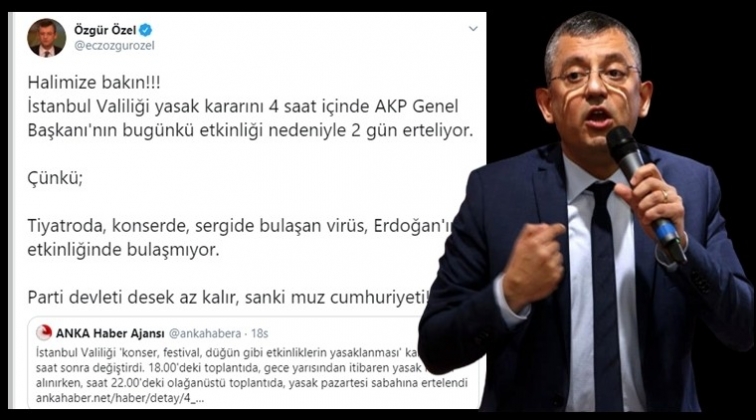 &Ouml;zel: Vir&uuml;s Erdoğan'ın etkinliğinde bulaşmıyor