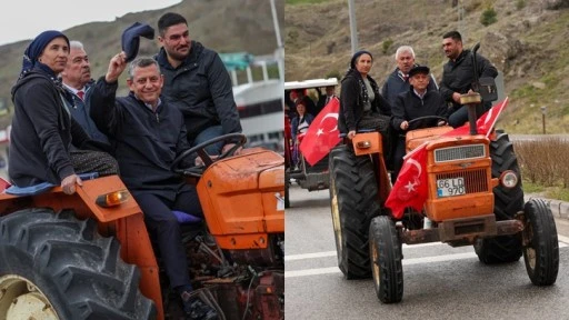Özgür Özel, Yozgat mitingine traktör konvoyuyla geldi!